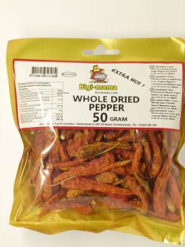 Bigi Mama Whole Dried Pepper, extrascharf Nettogewicht 50g